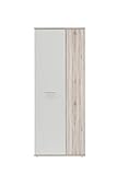 FORTE Net106 Mehrzweckschrank mit 2 Türen, Holzwerkstoff, Sandeiche + Weiß, 68.90 x 34.79 x 179.1 cm