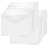Dokumententasche A4 30 pack- Transparent Druckknopf A4 Dokumentenmappe Sammelmappen für Dokumente Organisieren mit Binderlöcher und Etikettentasche wasserdich