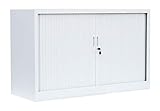 Querrollladenschrank komplett montiert Sideboard 120cm breit Stahl Büro Aktenschrank Rollladenschrank Weiß 555137 (HxBxT) 1050 x 1200 x 460 mm