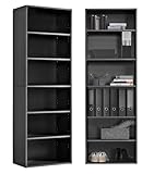 mokebo® Bücherregal Schwarz, Grau BZW. Anthrazit aus Holz 'Der Bücherwurm', Schuhregal, Holzregal, Aktenregal, Standregal fürs Wohnzimmer, Büro, Kinderzimmer, Regal groß für die Wand, 60cm Br