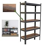 TRUTZHOLM Wohnzimmerregal Holzoptik 150x75x30 cm Traglast max. 650 kg I 5 höhenverstellbare Böden Steckregal Bücherregal Standregal Lagerregal Schwerlastreg